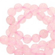 Natural stone beads round 4mm Ice pink